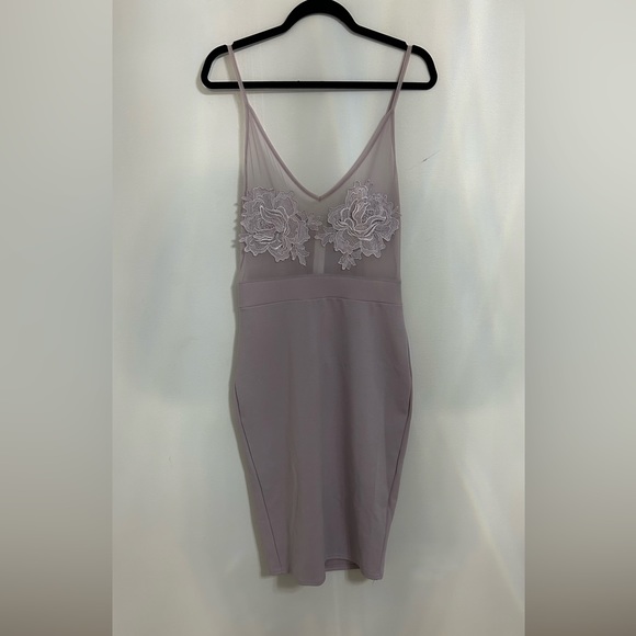 Mesh top purple body on dress - misguided - Picture 1 of 3